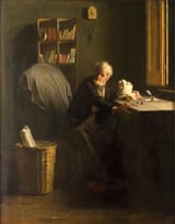 Gioacchino Toma (Galatina, Terra di Otranto, Kingdom of the Two Sicilies 1836-1891 Naples, Campania, Kingdom of Italy) Sorpreso a contare le monete d&#039;oro (Caught counting gold coins) - Olio su tela