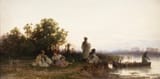 Pál Böhm (Nagyvárad, Bihar County, Kingdom of Hungary, Empire of Austria 1839-1905 Munich, Kingdom of Bavaria, German Reich) Hungarian fisherman on the riverbank - Oil on wood 1872