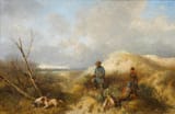 Johan Mari Henri ten Kate (Den Haag, Province of Holland, Kingdom of the Netherlands 1831-1910 Driebergen, Province of Utrecht, Kingdom of the Netherlands) A successful shoot - Oil on canvas