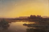 Anton Zwengauer (Munich, Kingdom of Bavaria, Confederation of the Rhine, French Empire 1810-1884 Munich, Kingdom of Bavaria, German Reich) Abendstimmung im Dachauer Moos (Evening mood in the Dachauer Moos) - Öl auf Leinwand