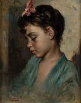 Luigi Amato (Naples, Campania, Kingdom of Italy 1910-1977 Naples, Campania, Italian Republic) Girl in Profile - Oil on canvas