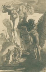 Rudolf Jettmar (Tarnów, Tarnów County, Kingdom of Galicia and Lodomeria, A.H.M. 1869-1939 Vienna, Reichsgau Vienna, German Reich) Die Zeit (Allegory of time) - Radierung 1930
