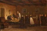 Gaudenzio Botti (Brescia, Bresciano, Domain of the Republic of Venice 1698-1775) A dying monk - Oil on canvas