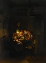 Johannes Rosierse (Dordrecht, Holland, Kingdom of the Netherlands 1818-1901 Dordrecht, South Holland, Kingdom of the Netherlands) Kitchen interior - Oil on canvas