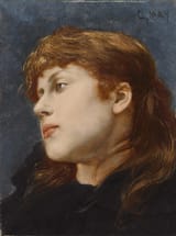 Gabriel Cornelius Ritter von Max (Prague, Kingdom of Bohemia, Austian Empire 1840-1915 Munich, Kingdom of Bavaria, German Reich) In Gedanken (In Thought) - Öl auf Leinwand