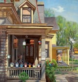 John Philip Falter (Plattsmouth, Nebraska, U.S.A. 1910-1982 Philadelphia, Pennsylvania, U.S.A.) Bill&#039;s Bird House, The Saturday Evening Post cover, May 8, 1948 - Oil on Panel