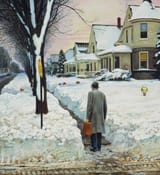 John Philip Falter (1910-1982) Snowy Ambush - oil on paperboard laid down on board 1959 (Original Scan)