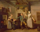 Johannes Josephus Zoffany (Free Imperial City of Frankfurt, Holy Roman Empire 1733-1810 Strand-on-the-Green, Middlesex, England, U.K.) David Garrick and Mary Bradshaw in David Garrick&#039;s &#039;&#039;The Farmer&#039;s Return&#039;&#039; - Oil on canvas
