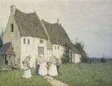 Viktor Ivanovich Zarubin (Kharkov, Kharkov Governorate, Russian Empire 1866-1928 Leningrad, USSR) Returning from the market - Oil on canvas 1911