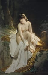 Andrea Belloli (Rome, State of the Chruch 1822-1881 Rome, Kingdom of Italy) After the bath - Oil on canvas