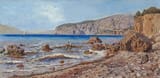 Nikolaj Harald Adolph Jerichau (København, Kingdom of Denmark 1851-1878 Roma, Kingdom of Italy) Sorrento Coast - Oil on paper 1870-min