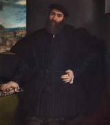 Lorenzo Lotto (Venice, Republic of Venice c.1480-c.1557 Loreto, March of Ancona, State of the Church) Ritratto di Uomo (Portrait of a man, thought to be the Albanian condottiero Mercurio Bua) - Olio su tela c.1530