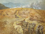 Giulio Aristide Sartorio (Rome, State of the Church 1860-1932 Rome, Kingdom of Italy) Sul Vodice (View of the trenches at Vodice during the Great War) - Lithograph 1917-min