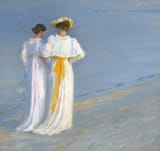 Peder Severin Krøyer (Stavanger, Stavanger amt, Norway, U.K. of Sweden-Norway 1851-1909 Skagen, Hjørring Amt, Kingdom of Denmark) Anna Ancher and Marie Krøyer on the Beach at Skagen - Oil on canvas