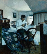 Wilhelm Heinrich Detlev Körner (Lunden, Province of Schleswig-Holstein, German Reich 1878-1938 Interlaken, New Jersey, U.S.A.) The Gun Cleaner - Oil on canvas 1923