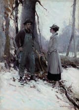 Wilhelm Heinrich Detlev Körner (Lunden, Province of Schleswig-Holstein, German Reich 1878-1938 Interlaken, New Jersey, U.S.A.) Woodman Spare That Tree - Oil on canvas 1916