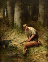 Adolf Lüben (St. Petersburg, Russian Empire 1837-1905 München, Kingdom of Bavaria, German Reich) Der Wilddieb (The Poacher) - Öl auf Leinwand 1898