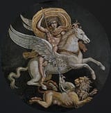 Bellerophon_riding_Pegasus_and_killing_the_Chimera,_Roman_mosaic,_the_Rolin_Museum_in_Autun,_France,_2nd_to_3rd_century_AD
