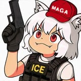 0839001-holding up a pistol, ), smirk, fang, Aw-illustriousXL_v01