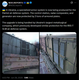 In Ukraine, a specialized armor system is now being produced for the Patriot air defense system. The control station, radar comparator 29-06-2025