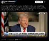 Trump claimed that Iran’s nuclear facility in Fordow was completely destroyed. He said Iran didn’t move anything before the strike 29-06-2025 HD