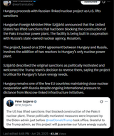 Hungary proceeds with Russian-linked nuclear project as U.S. lifts sanctions 29-06-2025 Szijjártó described the original sanctions as politically motivated, Trump