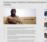 Russia plans to recruit Africans for war in Ukraine