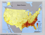 Blacks as a percentage of total population USA