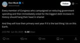 Screenshot 2025-06-30 at 15-47-54 Elon Musk on X Every member of Congress who campaigned on reducing government spending and then immediately voted for the biggest debt increase in history should hang their head in shame! And they will lose their[...]