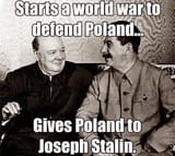 Churchill gives Poland to Stalin