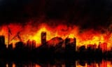 burning city