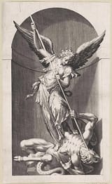 Archangel Michael slaying the devil
