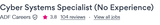 Cyber Systems Specialist (No Experience)