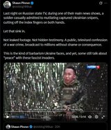 olddog100ua 30-06-2025 Last night on Russian state TV, during one of their main news shows, a soldier casually admitted to mutilating captured Ukrainian snipers HD