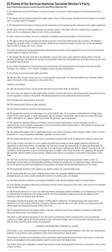 25 points of the National socialist party