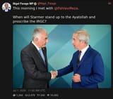 Screenshot 2025-07-01 at 16-21-46 Nigel Farage MP (@Nigel_Farage) This morning I met with @PahlaviReza. When will Starmer stand up to the Ayatollah and proscribe the IRGC XCancel