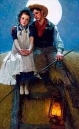 Norman Rockwell (1894-1978) Harvest Moon (Young Lovers on a Hay Rick)