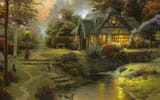 Cottage by Creek by Thomas Kinkade