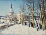 Spånga Church by Otto Hesselbom (1848-1913) c