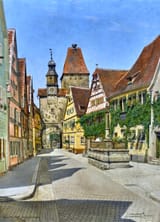 [Lost Christian Civilization] Rodergasse with the Markusturm in Rothenburg, 1911 by Josef Theodor Hansen FF L