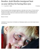 sweden muslim beat boy for having blue eyes news