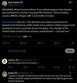 nickschifrin 01-07-2025 White House confirms it has halted weapons that Ukraine was scheduled to receive, including PAC3 Patriots, 155mm artillery rounds