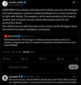 JenGriffinFNC 01-07-2025 CONFIRMED According to well placed US military sources, the Pentagon has halted weapons systems needed by Ukraine