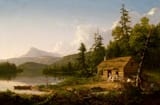 [American] Home in the Woods (American frontier I believe), 1847, by Thomas Cole (1801–1848) FF