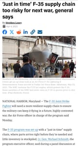 F-35 just in time