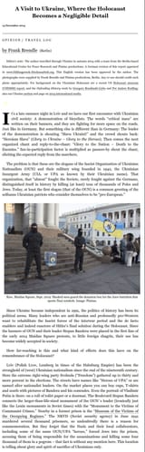 A Visit to Ukraine, Where the Holocaust Becomes a Negligible Detail 2014 1