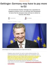 Oettinger - Germany economic net recipent of EU funds