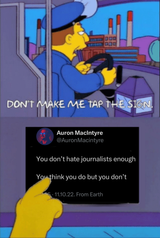 Journo Hate Enough Sign Tap