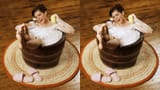 3-D Girl in Barrel Bathing 09