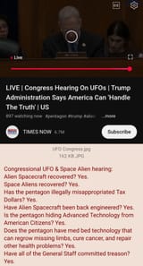 UFO &amp; Space Alien hearing